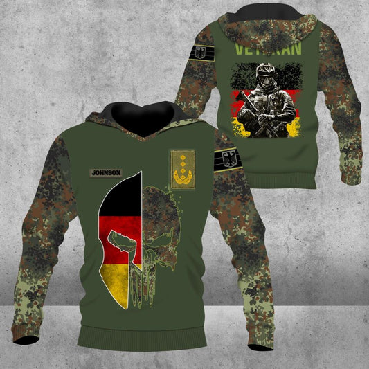 Personalized German Solider/ Veteran Camo With Name And Rank Hoodie 3D Printed - 1672185601