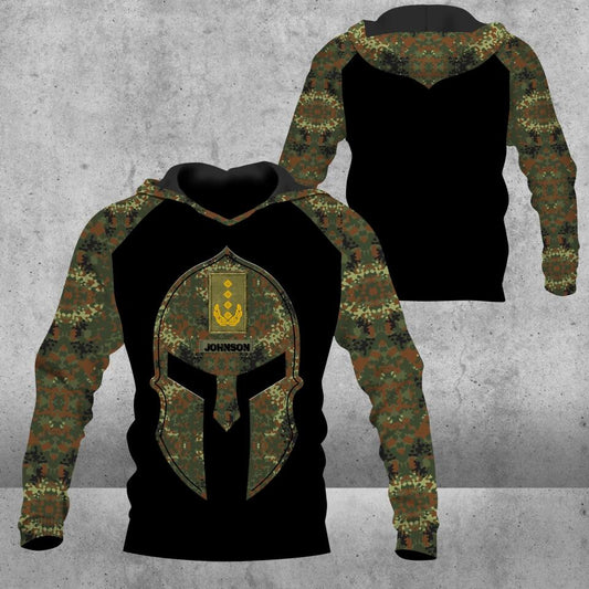 Personalized German Solider/ Veteran Camo With Name And Rank Hoodie 3D Printed - 2812220006