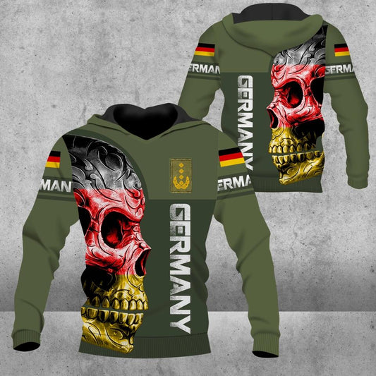 Personalized German Solider/ Veteran Camo With Rank Hoodie 3D Printed - 2812220009