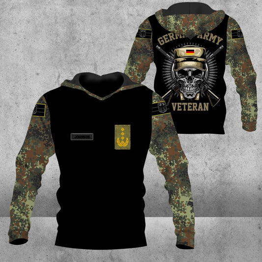 Personalized German Solider/ Veteran Camo With Name And Rank Hoodie 3D Printed - 2812220012