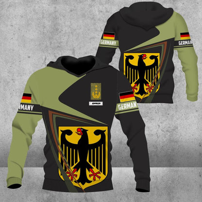 Personalized German Solider/ Veteran Camo With Name And Rank Hoodie 3D Printed - 1672185612
