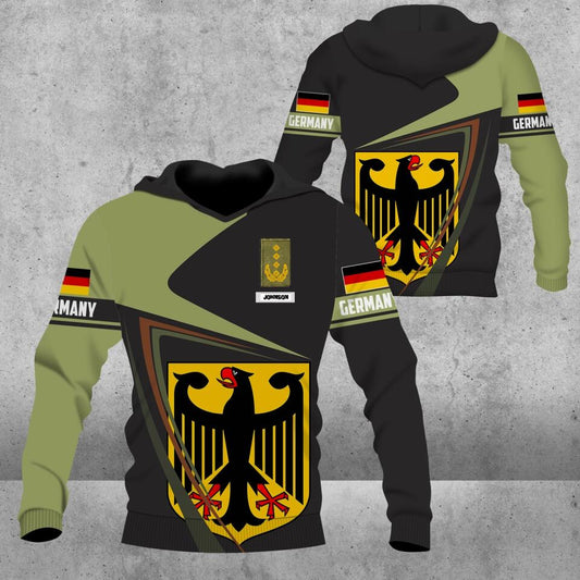 Personalized German Solider/ Veteran Camo With Name And Rank Hoodie 3D Printed - 1672185612