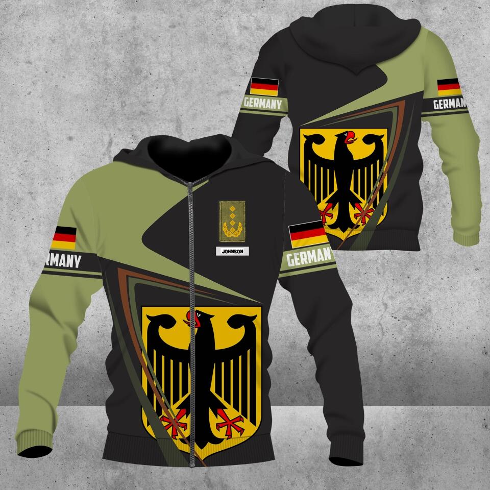 Personalized German Solider/ Veteran Camo With Name And Rank Hoodie 3D Printed - 1672185612