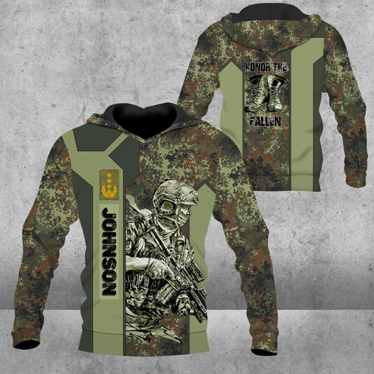 Personalized German Solider/ Veteran Camo With Name And Rank Hoodie 3D Printed - 1672185613