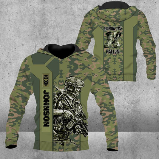 Personalized Norway Solider/ Veteran Camo With Name And Rank Hoodie 3D Printed - 1672444805