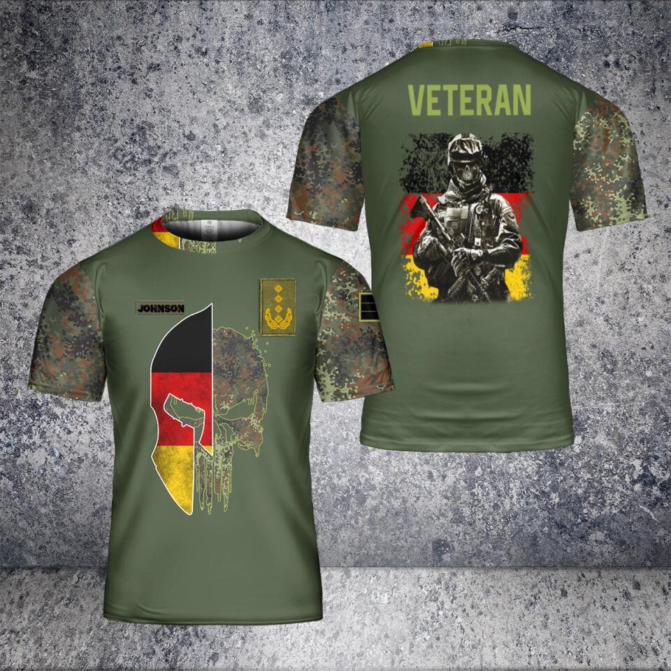 Personalized German Solider/ Veteran Camo With Name And Rank T-Shirt 3D Printed - 1601240001