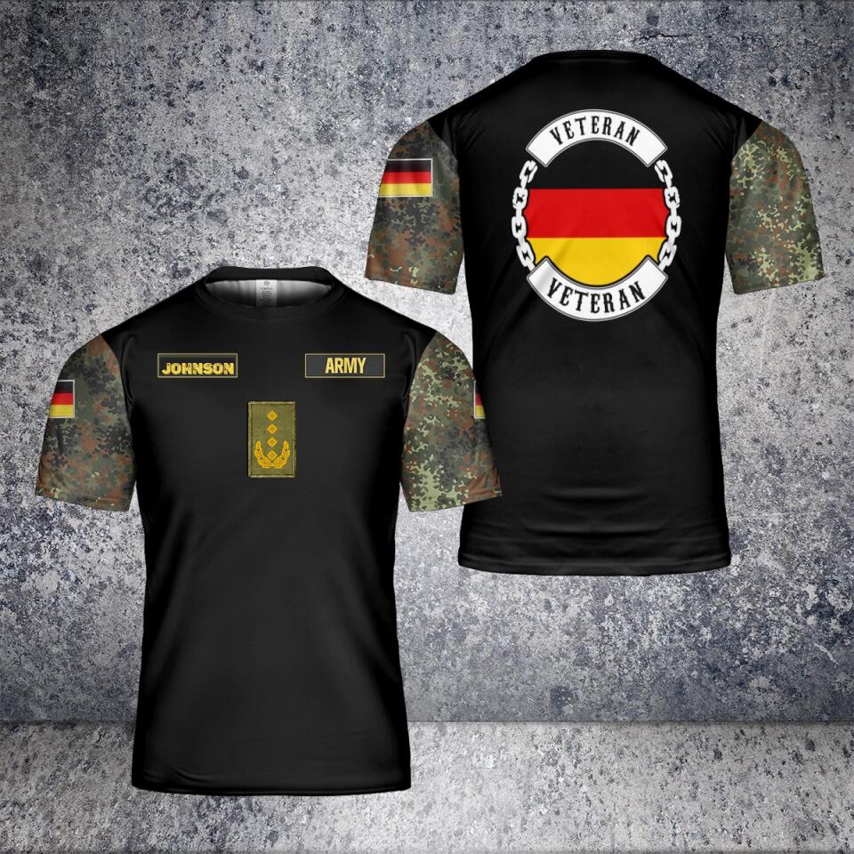 Personalized German Solider/ Veteran Camo With Name And Rank T-Shirt 3D Printed - 2812220005