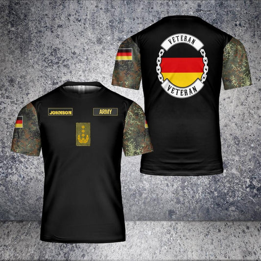 Personalized German Solider/ Veteran Camo With Name And Rank T-Shirt 3D Printed - 1701240001