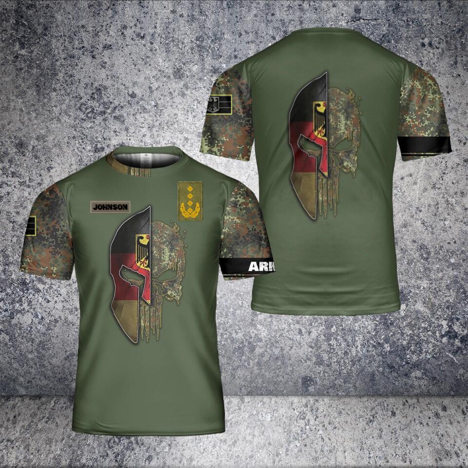 Personalized German Solider/ Veteran Camo With Name And Rank T-Shirt 3D Printed - 1801240003