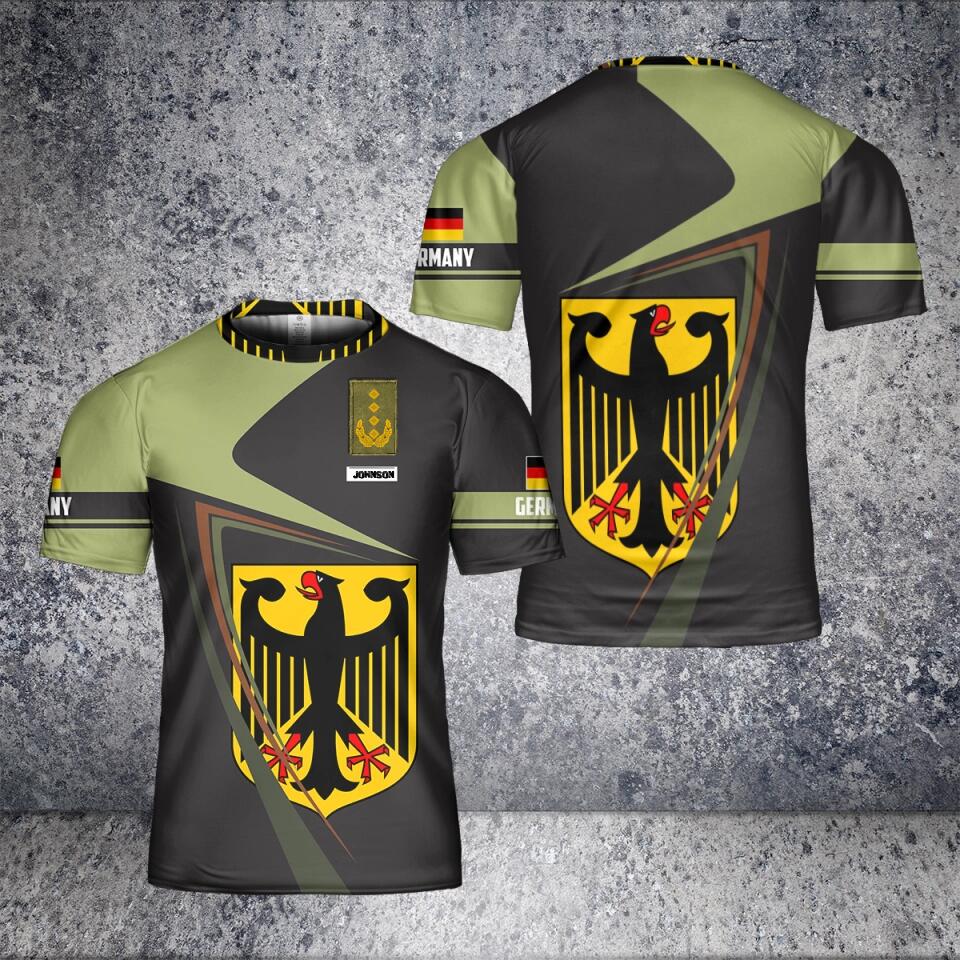 Personalized German Solider/ Veteran Camo With Name And Rank T-Shirt 3D Printed - 2001240003