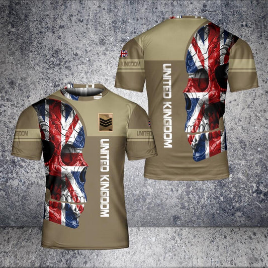 Personalized UK Solider/ Veteran Camo With Name And Rank T-Shirt 3D Printed - 3112220004