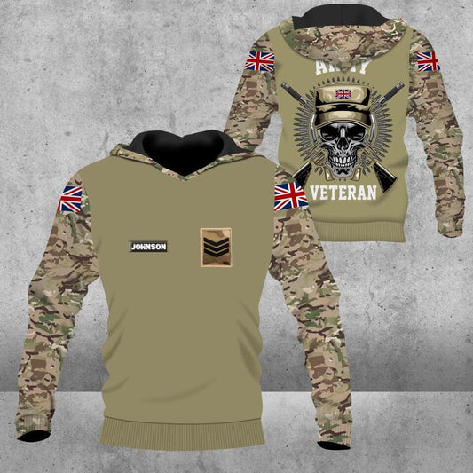 Personalisierter Kapuzenpullover mit Camouflage-Muster für britische Soldaten/Veteranen mit Namen und Rang, 3D-Druck – 3112220008