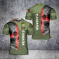 Personalisiertes T-Shirt mit kanadischem Soldaten-/Veteranen-Tarnmuster mit Namen und Rang, 3D-Druck – 1001230004