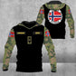 Personalized Norway Solider/ Veteran Camo With Name And Rank Hoodie 3D Printed - 1672444804