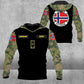 Personalized Norway Solider/ Veteran Camo With Name And Rank Hoodie 3D Printed - 3112220005