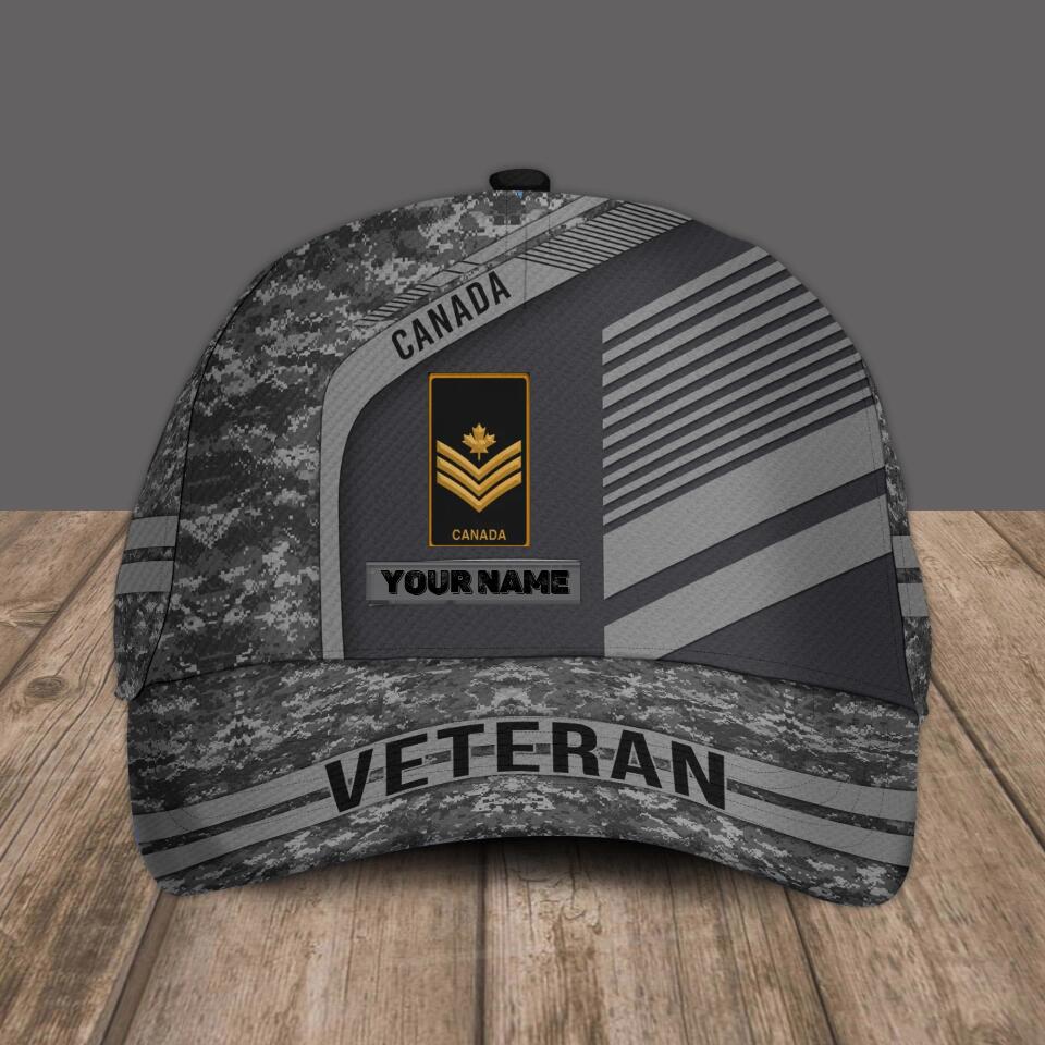 Personalized Rank And Name Canadian Soldier/Veterans Camo Baseball Cap - 2901230002