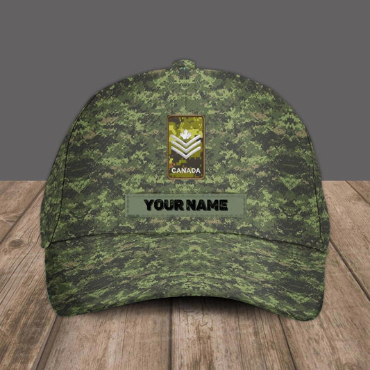 Personalized Rank And Name Canadian Soldier/Veterans Camo Baseball Cap - 2901230004