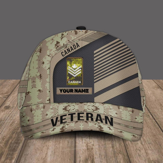 Personalized Rank And Name Canadian Soldier/Veterans Camo Baseball Cap - 2901230006