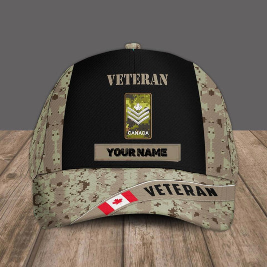 Personalized Rank And Name Canadian Soldier/Veterans Camo Baseball Cap - 2901230007