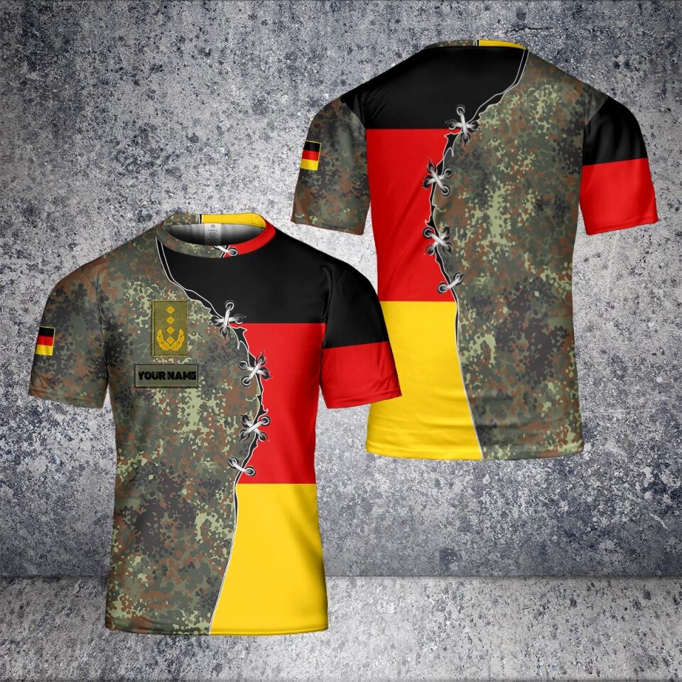 Personalized Germany Solider/ Veteran Camo With Name And Rank T-Shirt 3D Printed - 3001230002