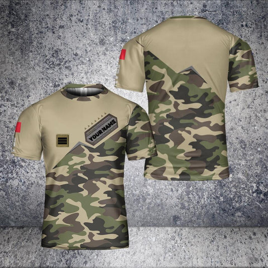 Personalized France Solider/ Veteran Camo With Name And Rank T-Shirt 3D Printed - 2101240001