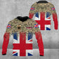 Personalized UK Solider/ Veteran Camo With Name And Rank Hoodie 3D Printed - 0102230006