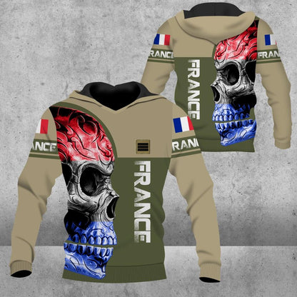 Personalized France Solider/ Veteran Camo With Name And Rank Hoodie 3D Printed - 3101230007