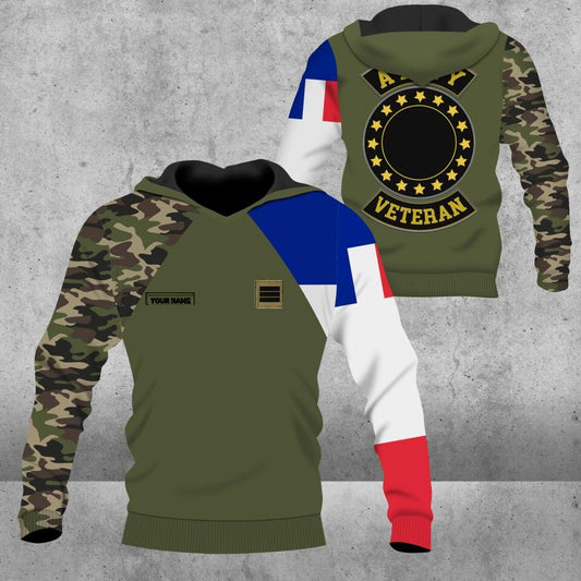 Personalized France Solider/ Veteran Camo With Name And Rank Hoodie 3D Printed - 3101230009