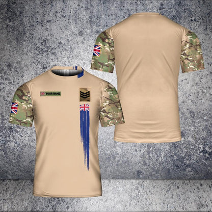 Personalized UK Solider/ Veteran Camo With Name And Rank T-Shirt 3D Printed - 16436736