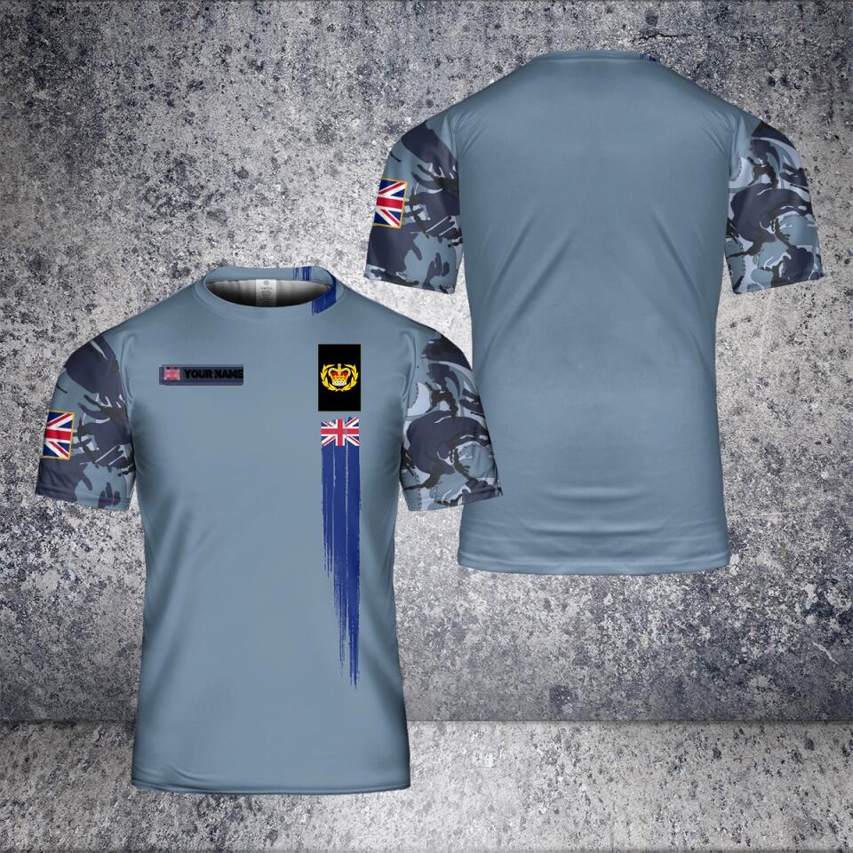 Personalized UK Solider/ Veteran Camo With Name And Rank T-Shirt 3D Printed - 16436736