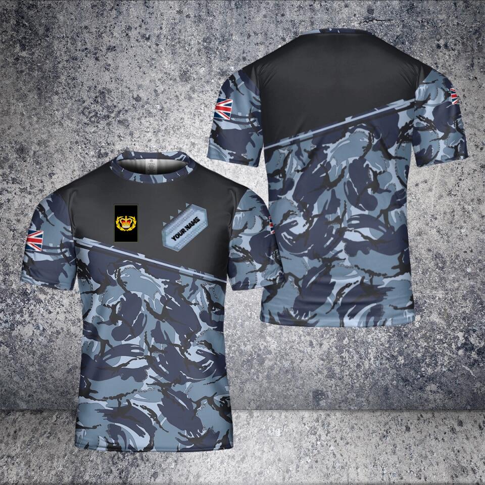 Personalized UK Solider/ Veteran Camo With Name And Rank T-Shirt 3D Printed - 0102230004