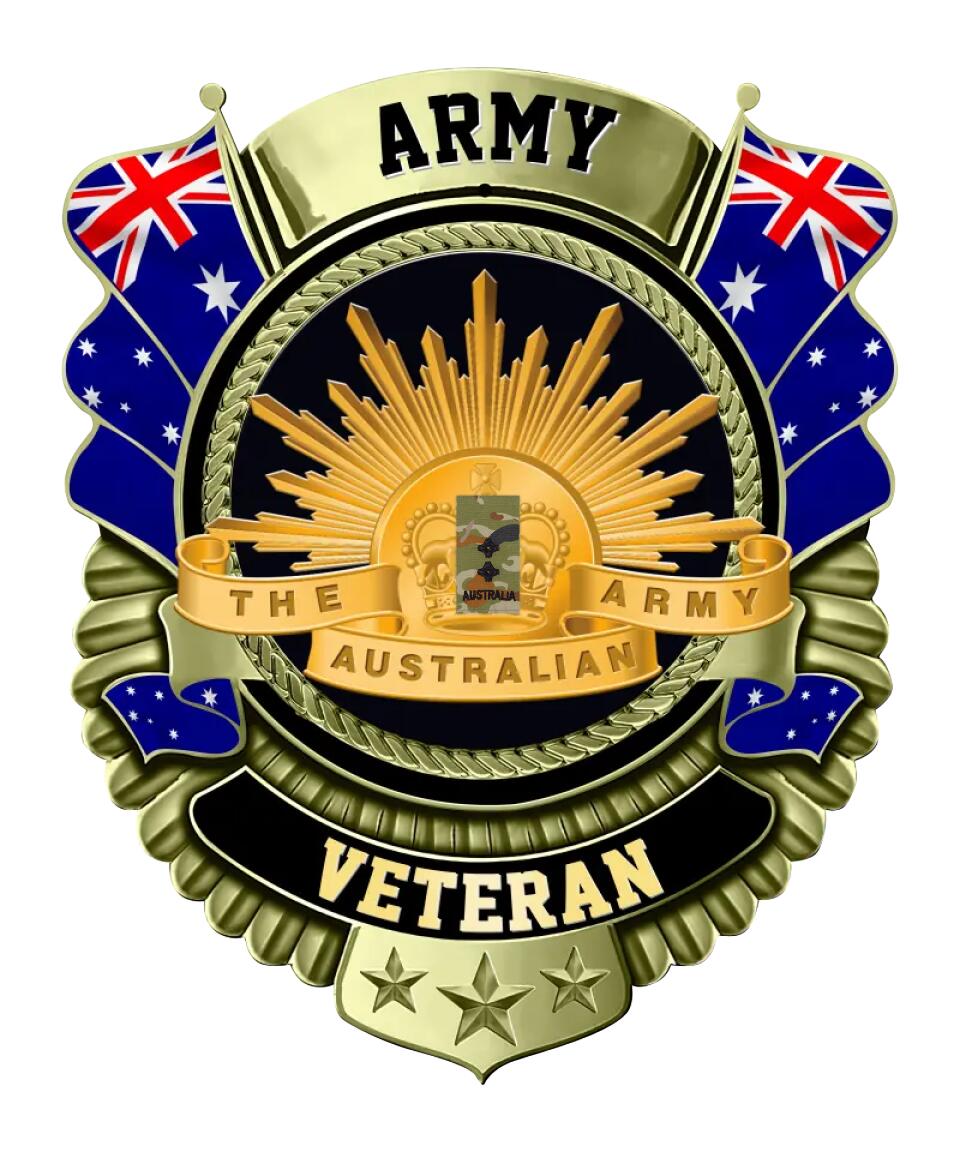 Panneau en métal découpé avec motif camouflage personnalisé pour soldat/vétéran australien - 0102240001