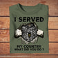 Personalized Australian Solider/ Veteran Camo With Name And Rank T-Shirt - I Served My Country - 16762464