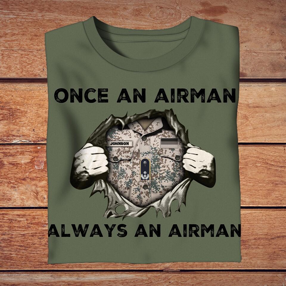 Personalized German Solider/ Veteran Camo With Name And Rank T-Shirt - Once A Soldier Always A Soldier - 1719187201