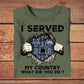 Personalized United Kingdom Solider/ Veteran Camo With Name And Rank T-Shirt - I Served My Country - 1645315201