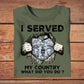 Personalized United Kingdom Solider/ Veteran Camo With Name And Rank T-Shirt - I Served My Country - 2002230002
