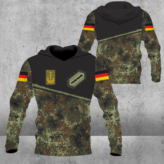 Personalized Germany Solider/ Veteran Camo With Name And Rank Hoodie 3D Printed - 3001230003