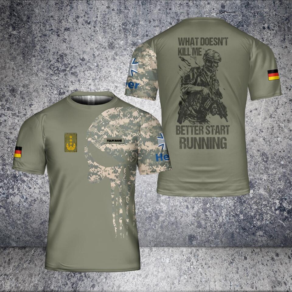 Personalized German Solider/ Veteran Camo With Name And Rank T-Shirt 3D Printed - 1707091204