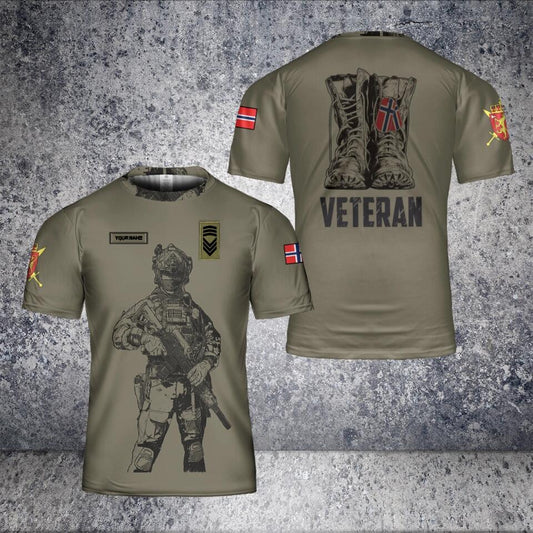 Personalized Norway Solider/ Veteran Camo With Name And Rank T-Shirt 3D Printed - 1701240002