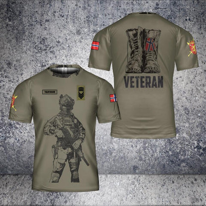 Personalized Norway Solider/ Veteran Camo With Name And Rank T-Shirt 3D Printed - 1705449601
