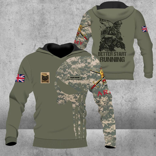 Personalized UK Solider/ Veteran Camo With Name And Rank Hoodie 3D Printed - 0103230001