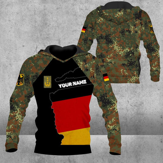 Personalized German Soldier/ Veteran Camo With Name And Rank Hoodie 3D Printed - 1303230001