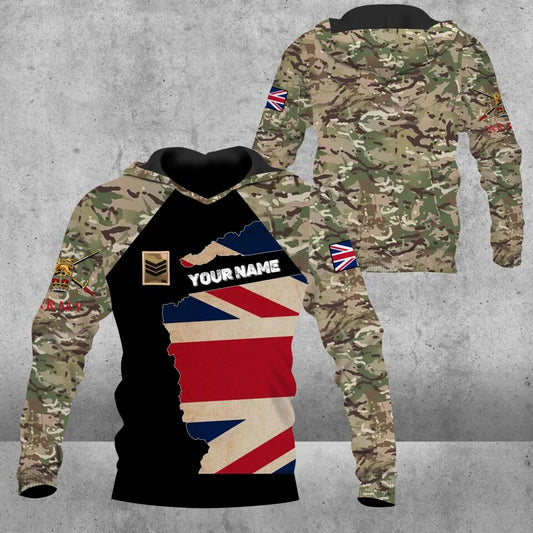 Personalized UK Soldier/ Veteran Camo With Name And Rank Hoodie 3D Printed - 1303230001