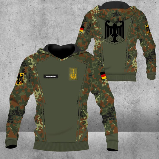 Personalized German Soldier/ Veteran Camo With Name And Rank Hoodie 3D Printed - 16787520