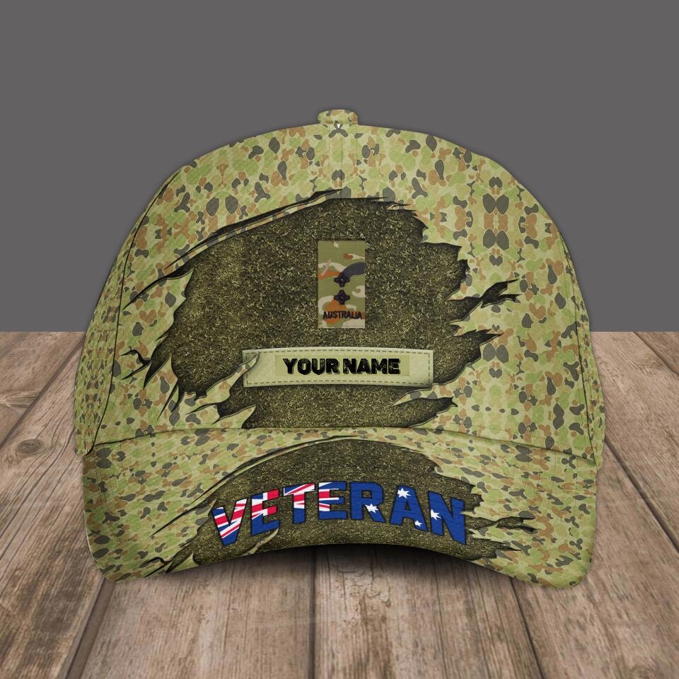 Personalized Rank And Name Australian Soldier/Veterans Camo Baseball Cap - 1824269418