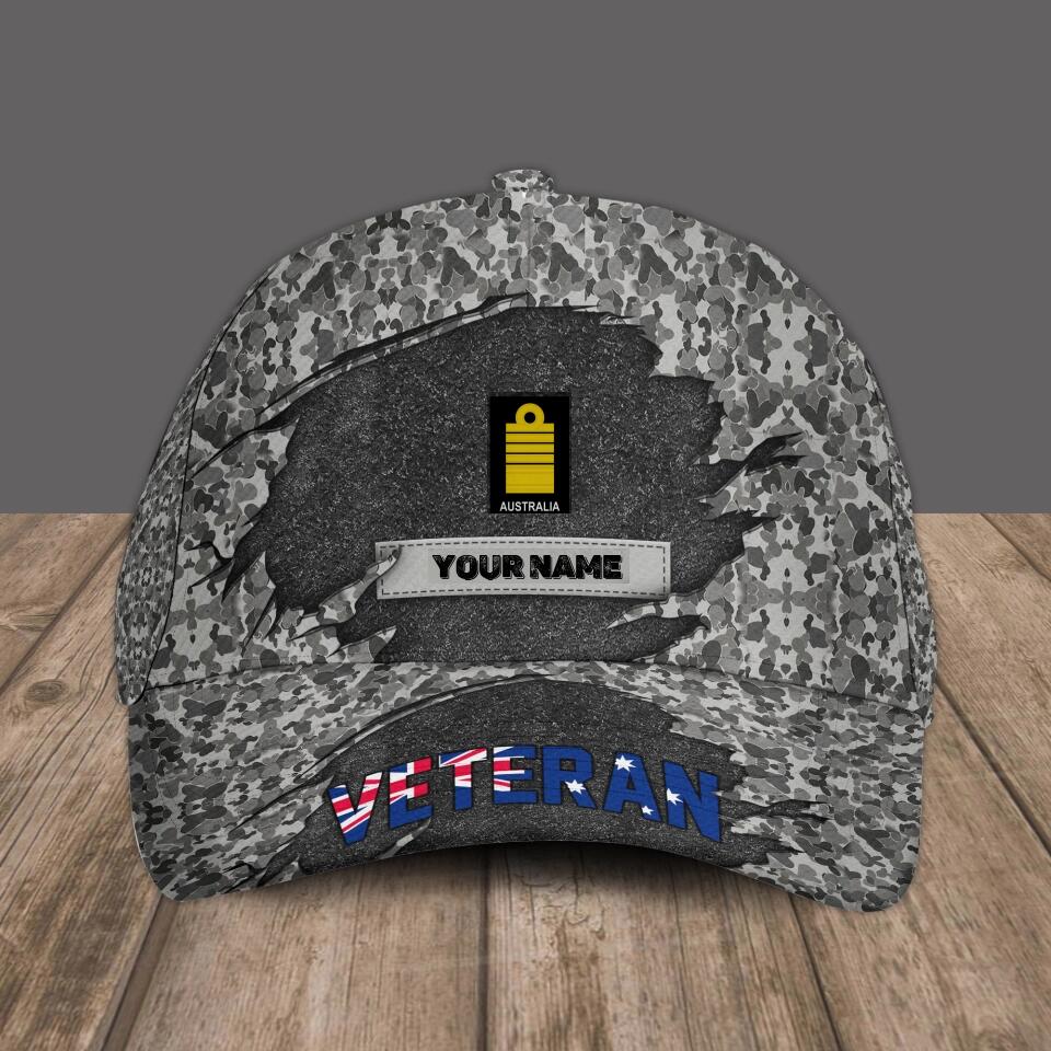 Personalized Rank And Name Australian Soldier/Veterans Camo Baseball Cap - 1824269418
