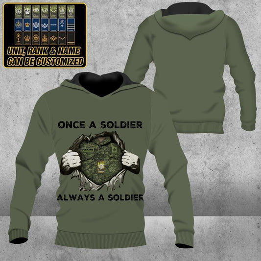 Personalized Canada Solider/ Veteran Camo With Name And Rank Hoodie - Once A Soldier Always A Soldier -1302230002