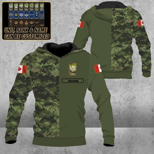 Personalized Canada Solider/ Veteran Camo With Name And Rank Hoodie - 3103230004