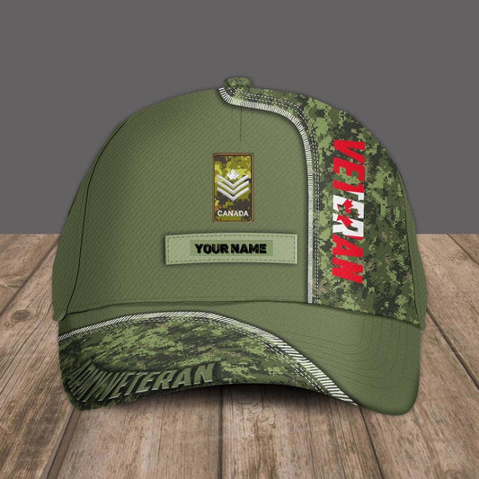 Personalized Rank And Name Canadian Soldier/Veterans Camo Baseball Cap - 0504230003