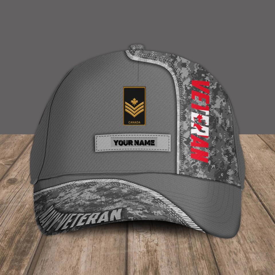 Personalized Rank And Name Canadian Soldier/Veterans Camo Baseball Cap - 0504230003